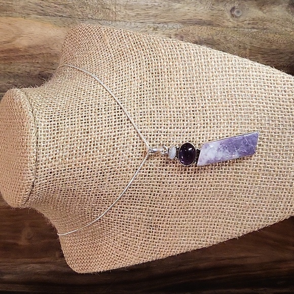 Lepidolite, Moonstone, & Amethyst Pendant - NWOT - Picture 2 of 6